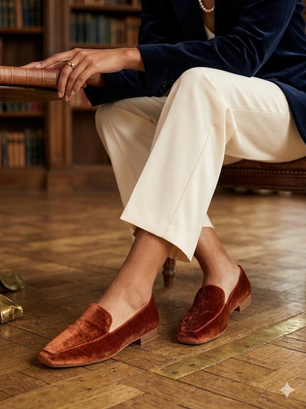 The Silas Velvet square toe loafer
